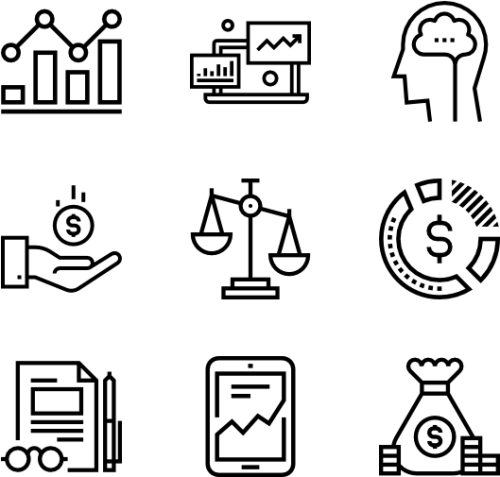 Analytics And Investment Medicine Line Icons