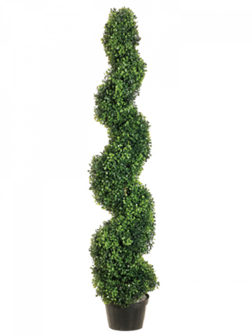 4' Boxwood Spiral Topiary In Plastic Pot Green Silk Tree Warehouse One 4 Foot 2 Inch Outdoor Art