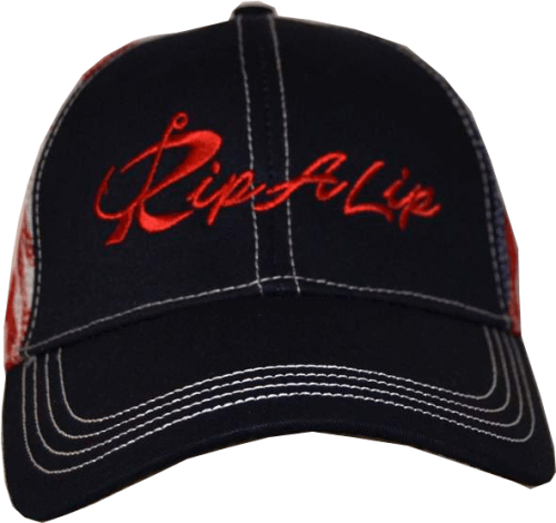 Black American Flag Mesh Back W Red Rip A Lip Logo Baseball Cap