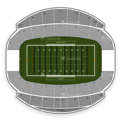 Aggie Memorial Stadium Seating Chart Map Seatgeek Png At&t Stadium