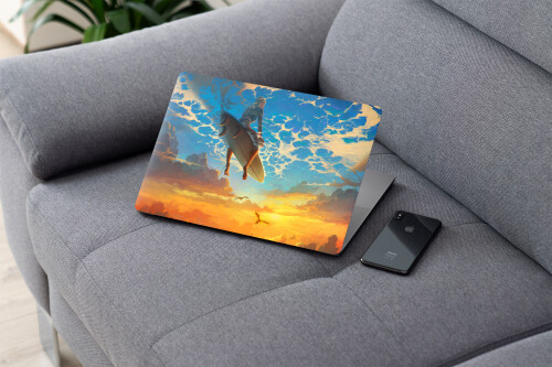 laptop skin3 surfboard ocean sunset scenery 4k wallpaper uhdpaper.com 680@3@a