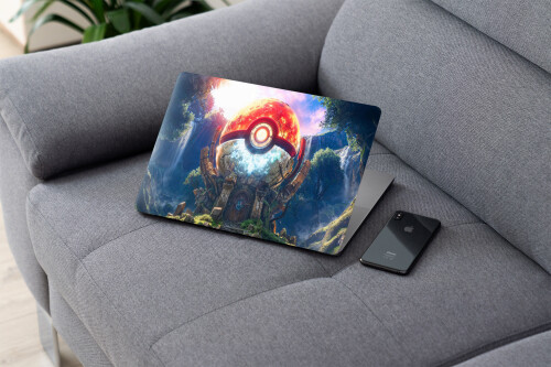 laptop skin3 pokemon ball house anime digital art 4k wallpaper uhdpaper.com 68@1@o