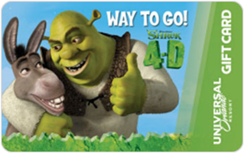 A Universal Orlando Resort Gift Card Featuring An Image Shrek 2 The Potion Plan