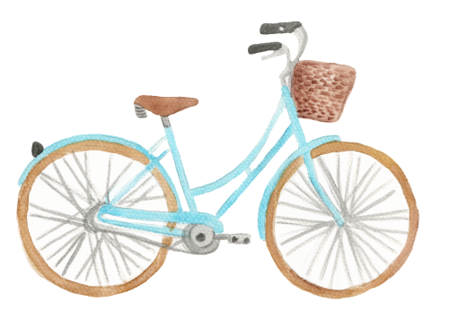 Blue Bicycle Hand painted Watercolor Transparent Free Illustration