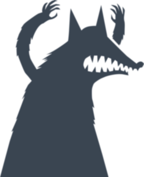 A Menacing, Wolf like Shadow, Looming Over The Page Illustration