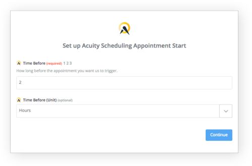 Acuity Appointment Reminder Zap