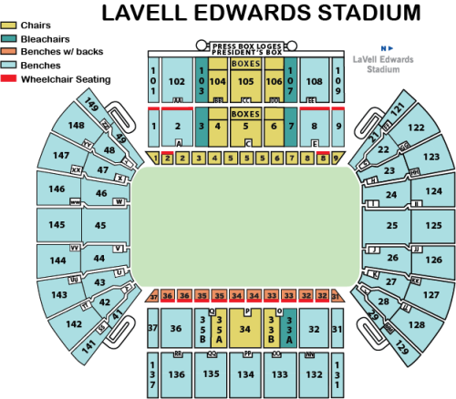 Additional Maps Football Lavell Edwards Stadium