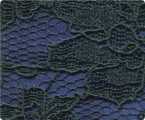 183 Black Lace Dark Blue Pu Fabric Swatch Leather