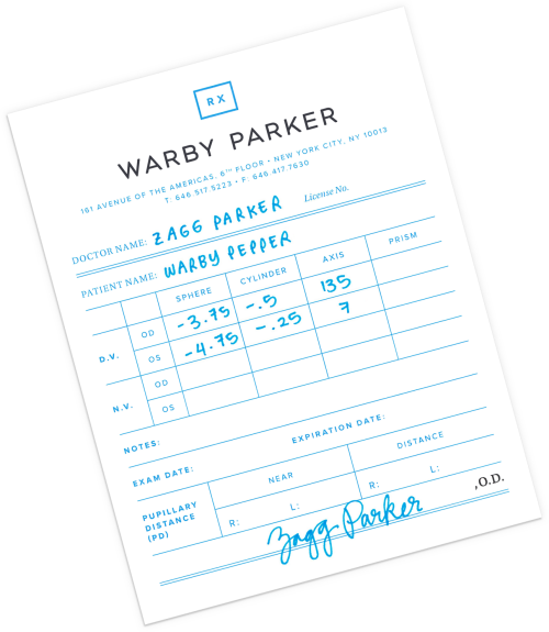 An Eye Doctor Will Either Write You An Updated Eyeglasses Warby Parker Prescription Card