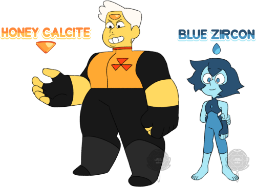 Blue Zircon And Honey Calcite By David Exe Blue Zircon Steven Universe