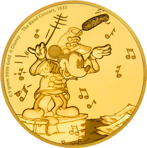 5 G Pure Gold Coin Disney Mickey Mouse Through The Disney Gold Coins