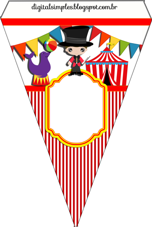 Um Kit De Aniversário Com O Tema Circo, As Medidas Banderines De Cumpleaños De Circo