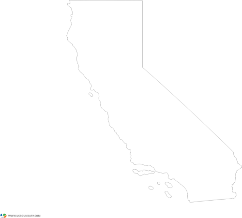 Transparent Calif Outline Sketch