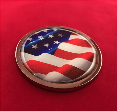 Waiving American Flag 3d Domed Emblem Flag Of The United States