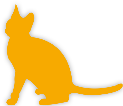 White Cat Silhouette Yellow Cat Silhouette Cat