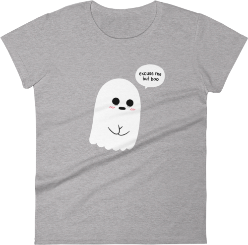 Women's Tshirt Shy Ghost Cartoon