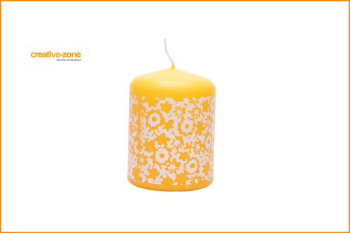 Yellow Candle With Ornament Transparent Advent Candle