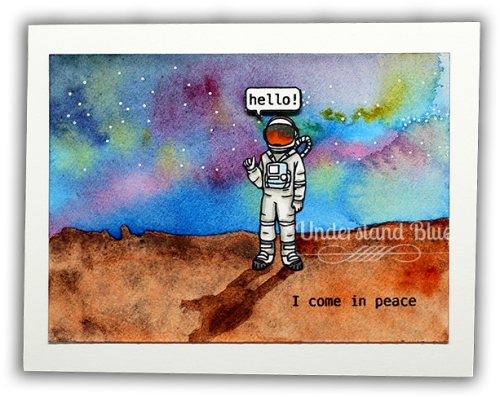 Added My Astronaut And Had A Fun Little Scene I Love Watercolor Painting