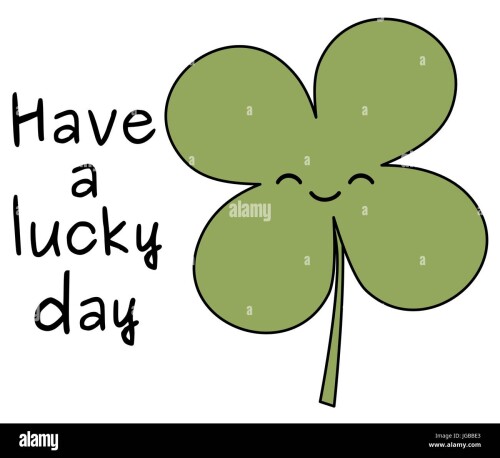 have a lucky day quote with four leaf clover vector illustration JGBBE3