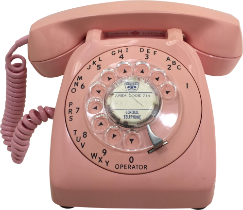 Vintage Pink Automatic Electric Rotary Dial Phone Vintage Phone Pink Png