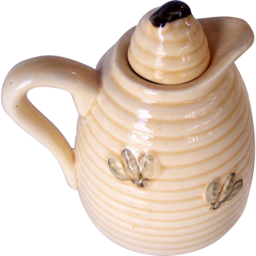 Vintage Honey Pot Beehive Pattern With Bees Glazed Teapot