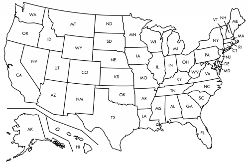 Blank Map Of Us High Quality And Canada Geography Blog Usa States Black Map