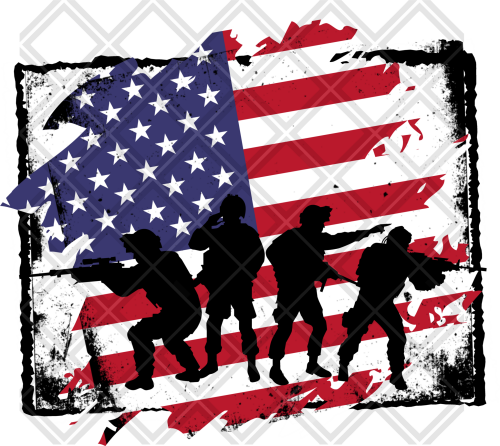 Army Guy Flag Background Frame Png Digital Download Illustration