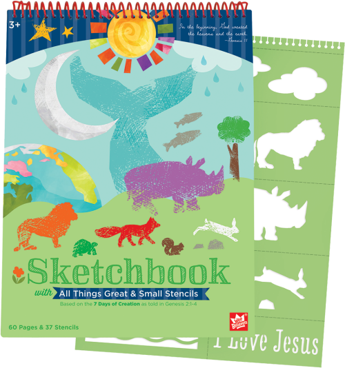 7 Days Of Creation Sketchbook & Stencil Set 7 Puzzles By Wee Believers 7 Days