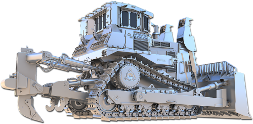 Ben Tate D9r Armored Bulldozer 3d Model Tugboat