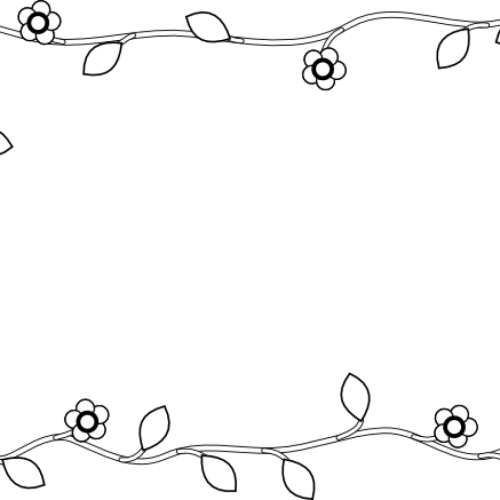 Black And White Flower Border Clipart All About Clipart Black And White Flower Border