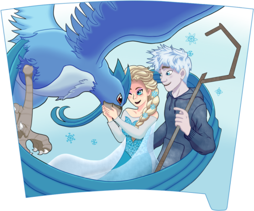 Elsa, Jack Frost, And Articuno Cartoon