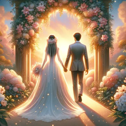 DALL·E 2024 03 23 11.54.48 Create an enchanting and heartfelt illustration of two people holding han