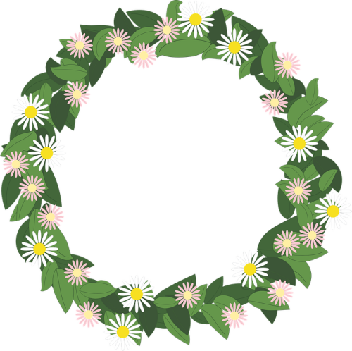 Wreath Clipart Pixel Gambar Lingkaran Bunga