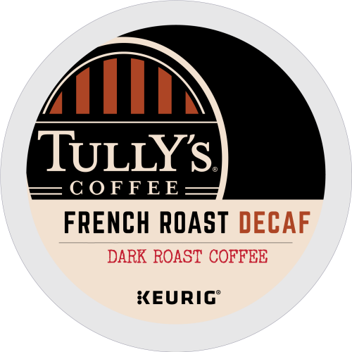 Tullys Decaf French Roast Keurig K cup Coffee Pods Tully's Coffee