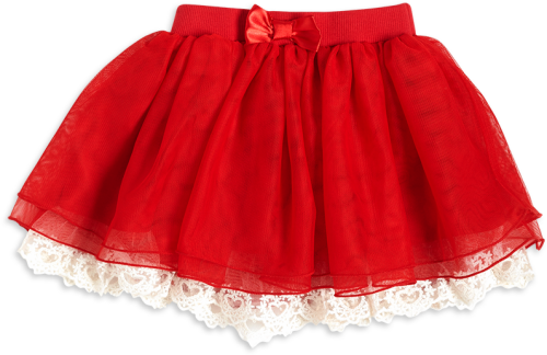 Tulle Skirt With Lace Red Miniskirt