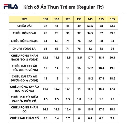 FILA KIDS' APPAREL (FTTTING SIZE) ÁO THUN