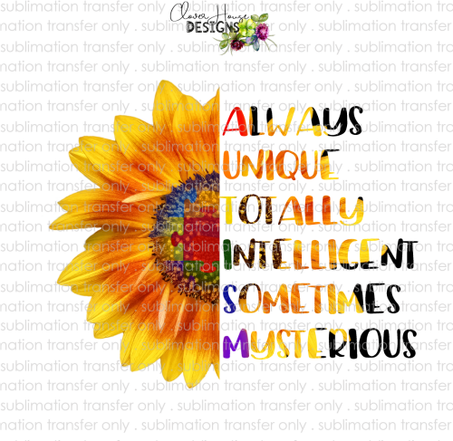 Autism Awareness Sunflower Png