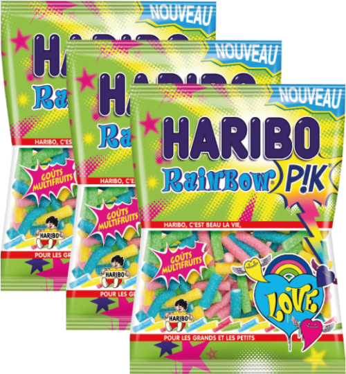 3 Sachets 120g Haribo Rainbow Pik Bonbon Haribo Qui Pique