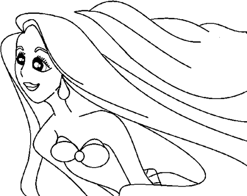 Ariel The Little Mermaid Coloring Page Drawing