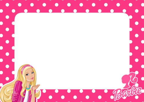 Barbie Frames Wallpapers Green Polka Dot Border