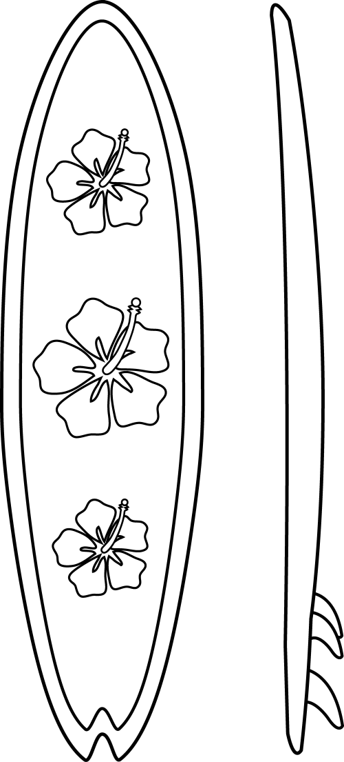 Black Clipart Surfboard Hawaiian Surf Board Drawings