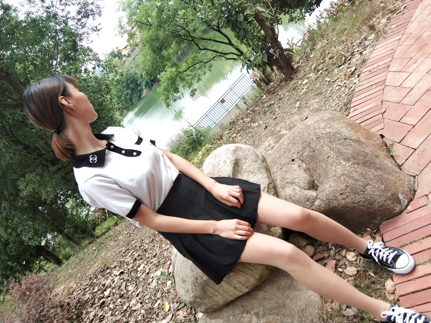 [街拍丝足] NO.017 肉丝低帮黑色帆布鞋 #街拍丝足、美足#[30P]-014