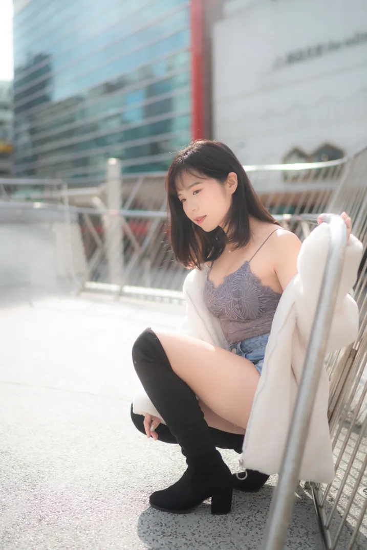 [街拍丝足] NO.215 YoYo 牛仔短裤长靴 #街拍丝足、美足#[109P]-088