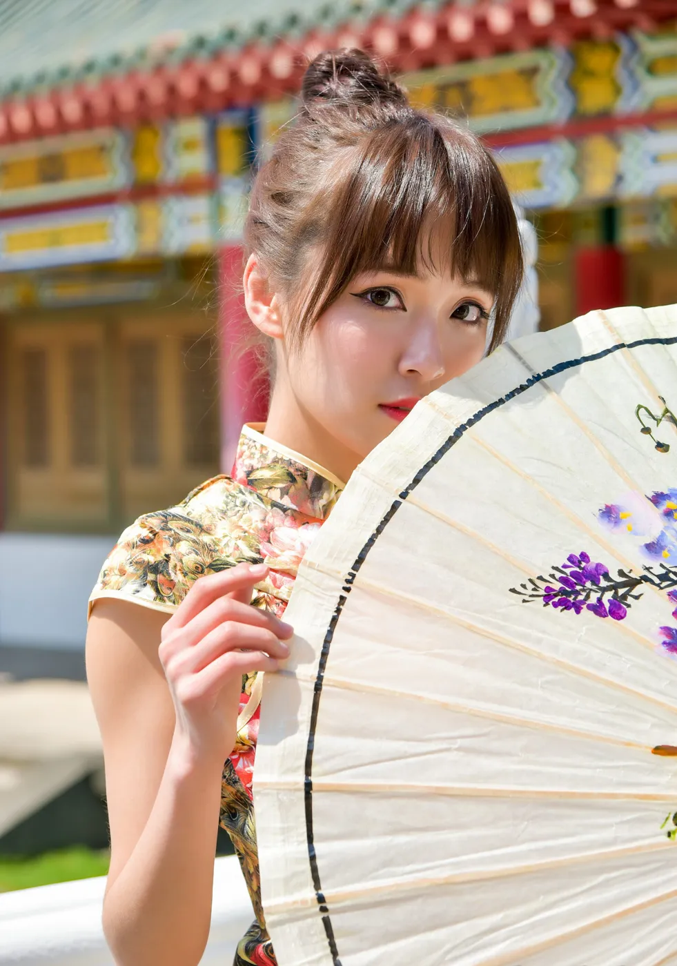 [街拍丝足] NO.189 繆婉瑜 碎花短旗袍高跟美腿#街拍丝足、美足#[68P]-020