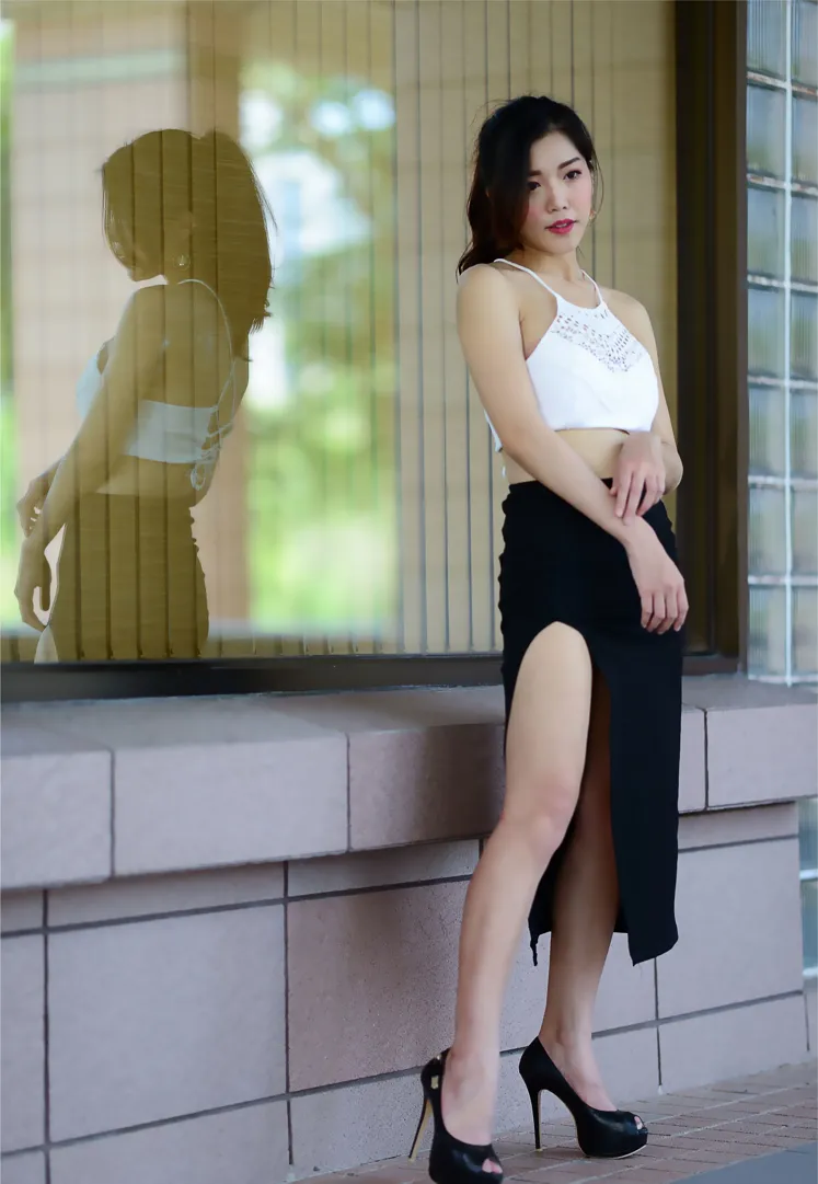 [街拍丝足] NO.162 莎莎 露肚高叉长裙高跟美腿 #街拍丝足、美足#[122P]-082