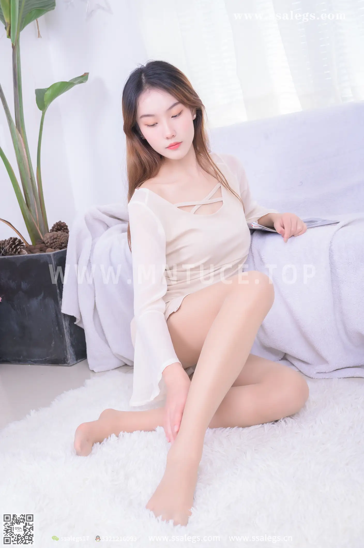 [SSA丝社] NO.446 素素 简简单单的穿开裆丝袜(下)、丝社、美足#[130P]-056