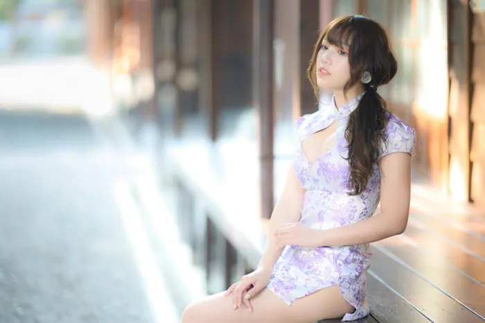 [街拍丝足] NO.040 Listening 旗袍絲襪高跟美腿外拍 #街拍丝足、美足#[87P]-059