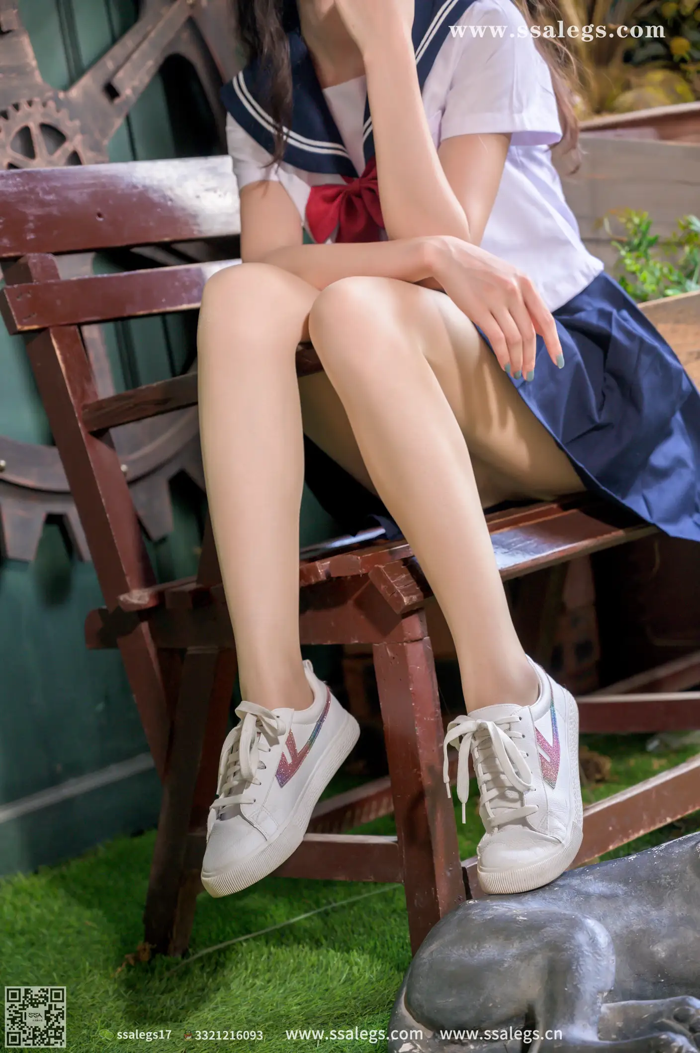 [SSA丝社] NO.421 漫漫白色jk制服肉丝写真(上)、丝社、美足#[135P]-030