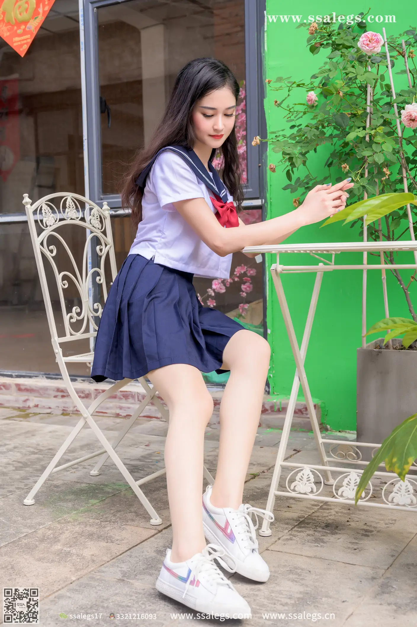 [SSA丝社] NO.422 漫漫白色jk制服肉丝写真(下)、丝社、美足#[134P]-055