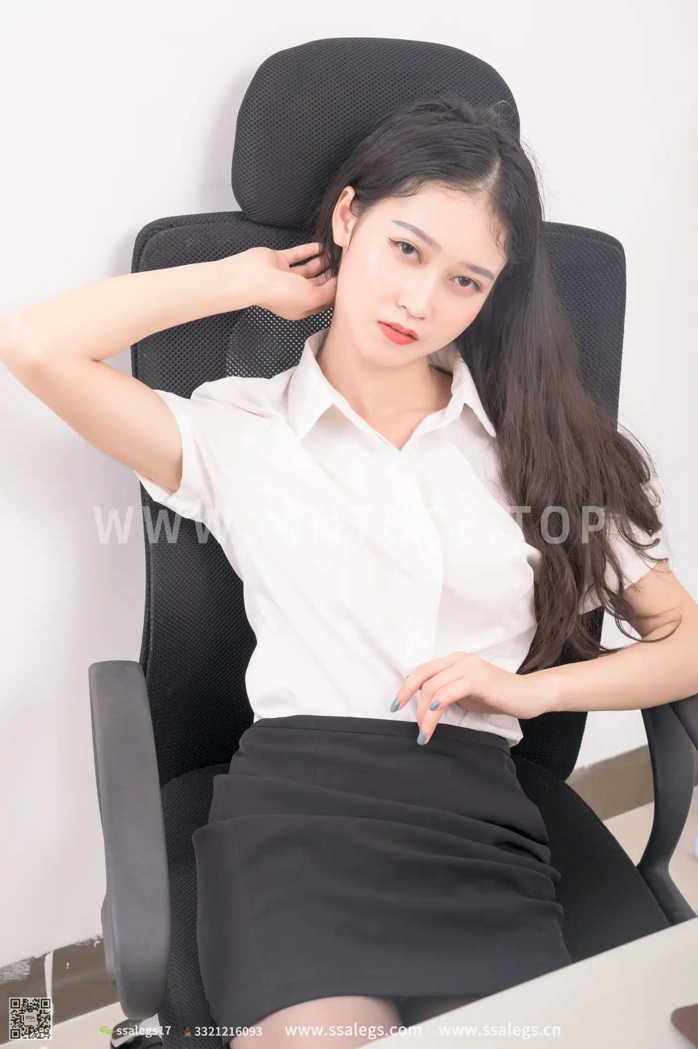 [SSA丝社] NO.504 漫漫 职业装黑丝袜写真（下)、丝社、美足#[98P]-056